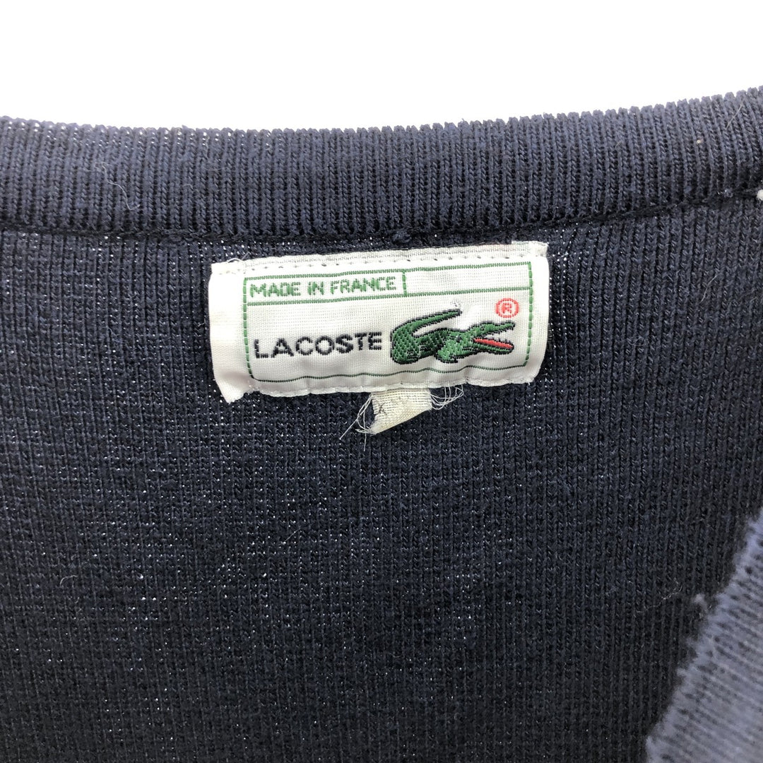 LACOSTE Striped Pattern V-neck Knit Sweater Made in France Men's M size /eaa505457