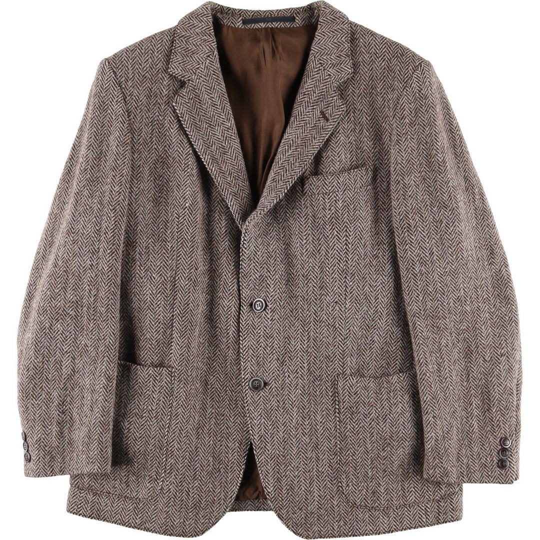 C and A Harris Tweed Herringbone Wool Tailored Jacket Made in USA Men's M size /eaa505486