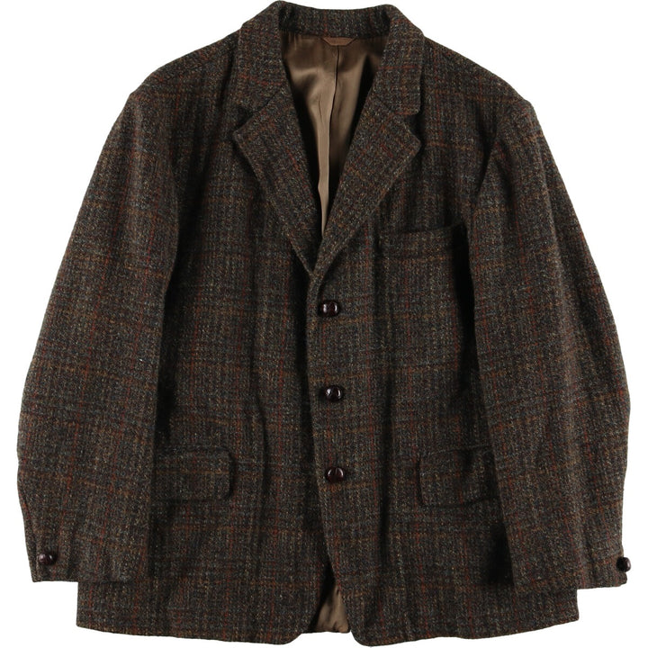 60'S Dunn & Co Harris Tweed Check Pattern Wool Tailored Jacket Men's L Size Vintage / eaa505493