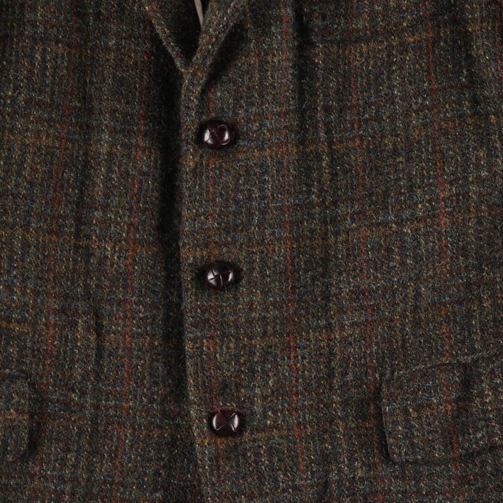 60'S Dunn & Co Harris Tweed Check Pattern Wool Tailored Jacket Men's L Size Vintage / eaa505493