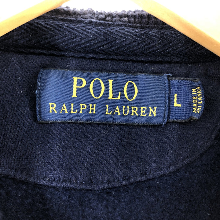 POLO RALPH LAUREN Border Pattern Rugby Shirt Type Sweat Pullover Hoodie Men's L size / eaa505572