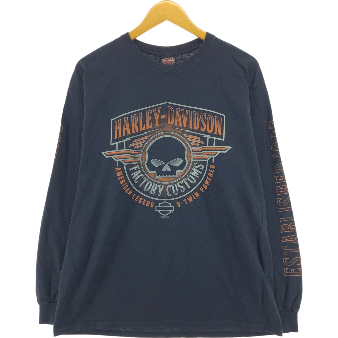 Harley-Davidson Skull Pattern Long T-shirt Men's L size / eaa505594