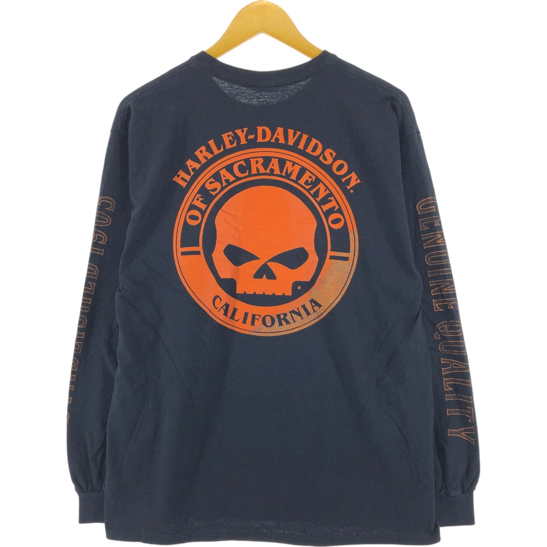 Harley-Davidson Skull Pattern Long T-shirt Men's L size / eaa505594