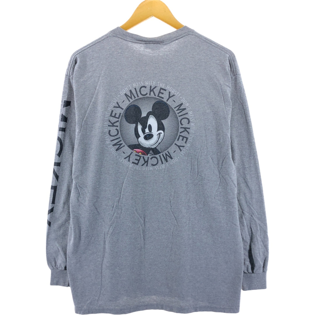 90'S Disneyland Mickey Mouse back print character print long sleeve T-shirt long sleeve T made in USA men's size L /eaa505596