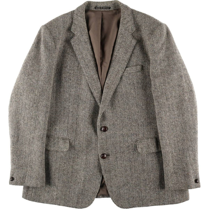 Brook Taverner Harris Tweed Herringbone Wool Tailored Jacket Made in England Men's XL /eaa505699