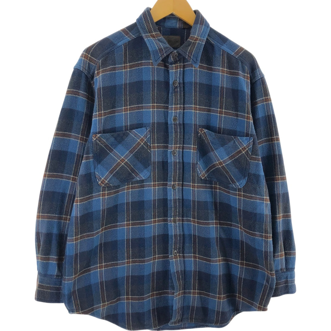 90s~00'S St. John's Bay Long Sleeve Heavy Flannel Check Shirt Men's Size L Vintage /eaa505715