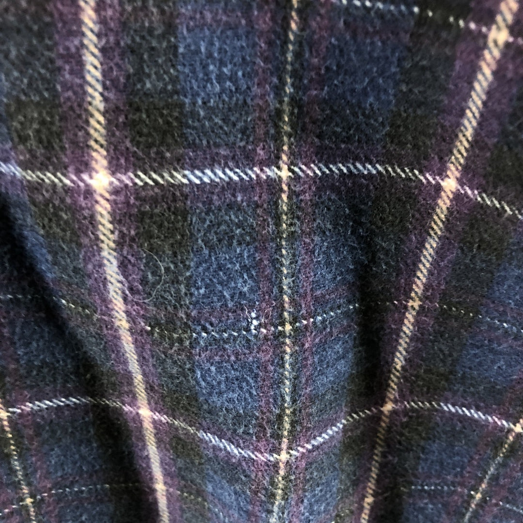 90'S WKWR hooded long sleeve flannel check shirt, men's size L, vintage /eaa505717