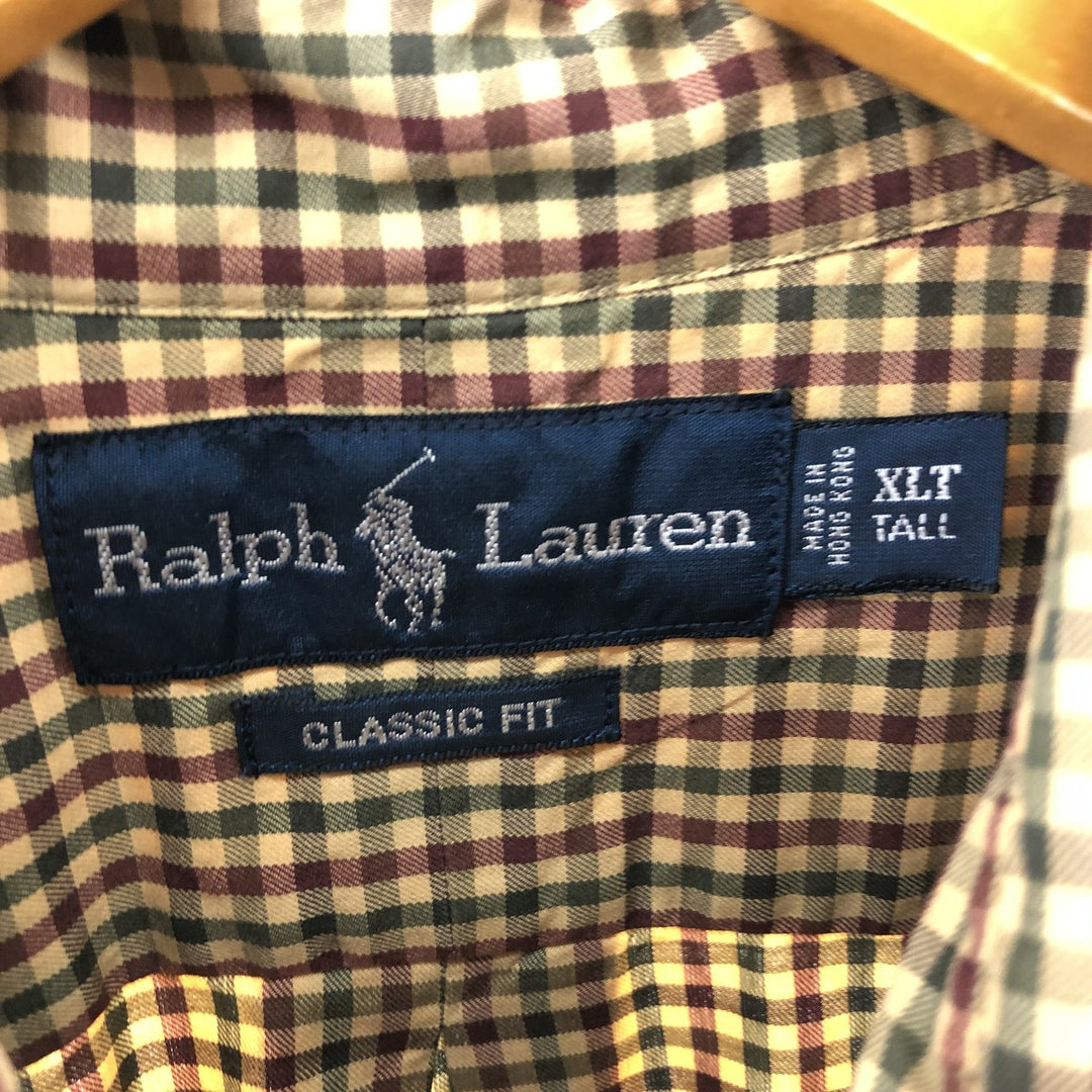 Ralph Lauren Classic Fit Gingham Check Long Sleeve Button Down Check Shirt Men's XL /eaa505725