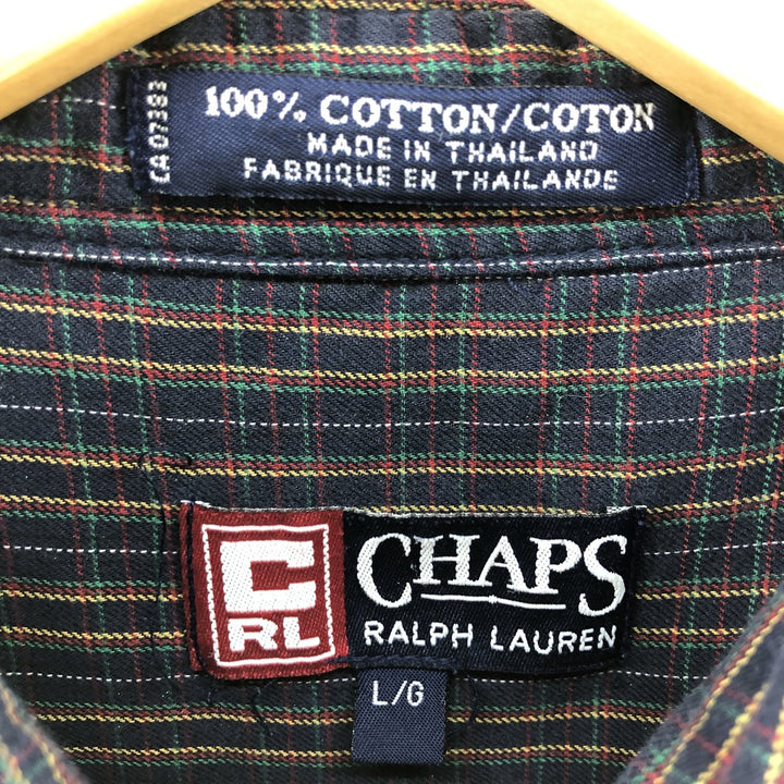 Ralph Lauren CHAPS Long Sleeve Button-Down Check Shirt Men's Size L / eaa505733