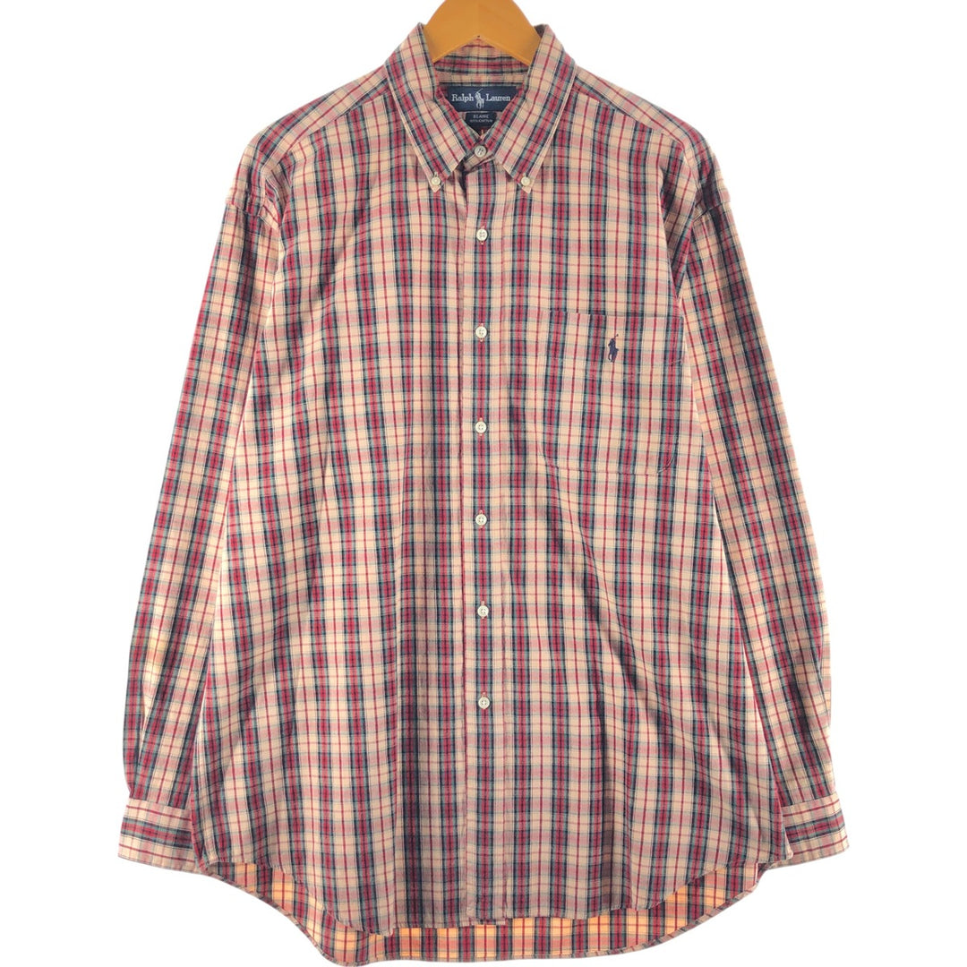 Ralph Lauren BLAIRE long sleeve button down check shirt men's size L / eaa505743