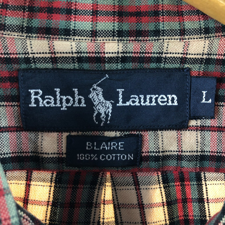 Ralph Lauren BLAIRE long sleeve button down check shirt men's size L / eaa505743