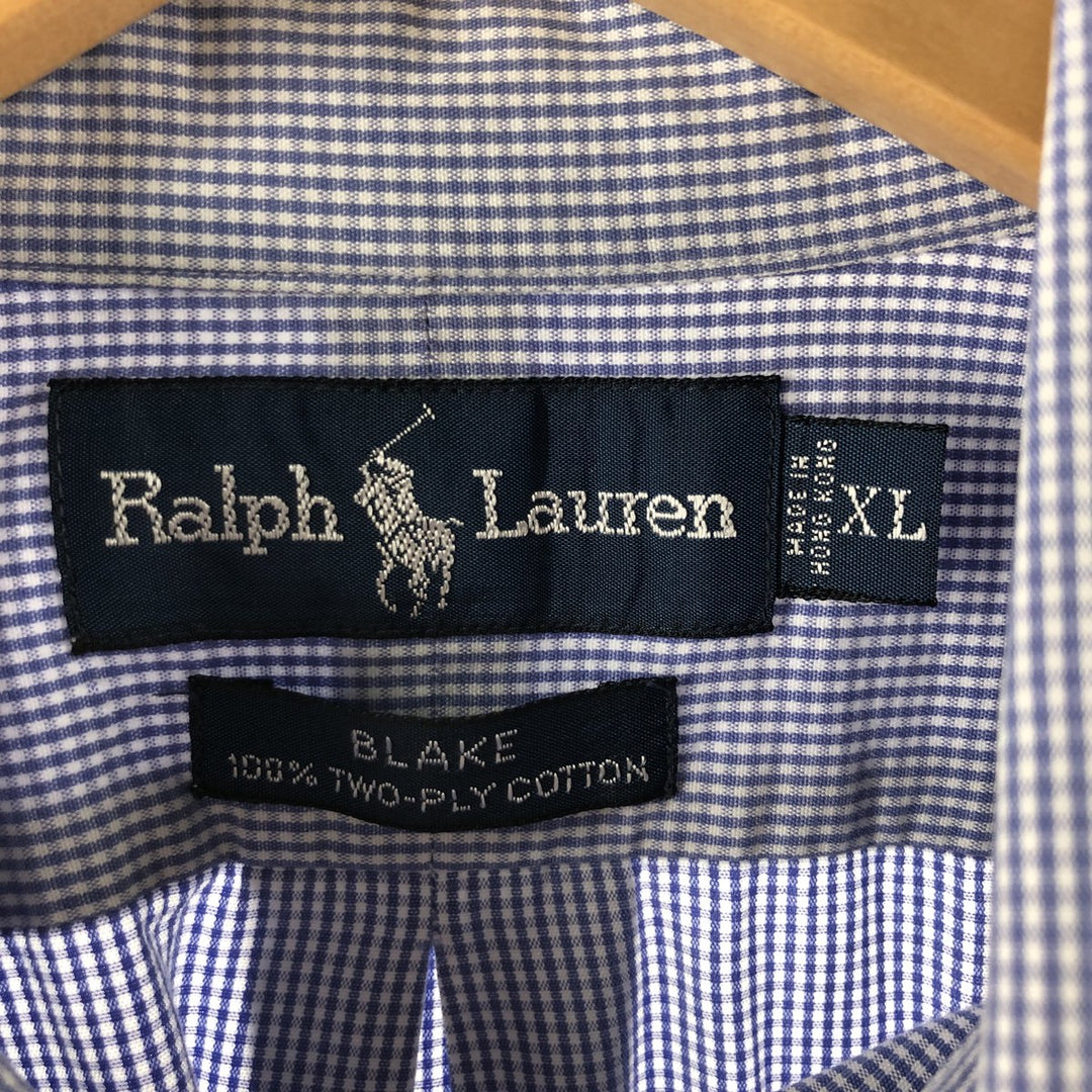 Ralph Lauren BLAKE Gingham Check Long Sleeve Button-Down Check Shirt Men's XL / eaa505744