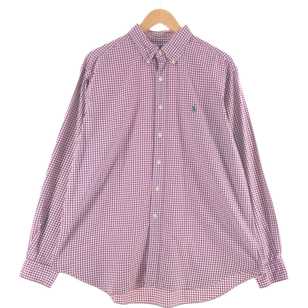 Ralph Lauren Classic Fit Gingham Check Long Sleeve Button Down Check Shirt Men's XL /eaa505755