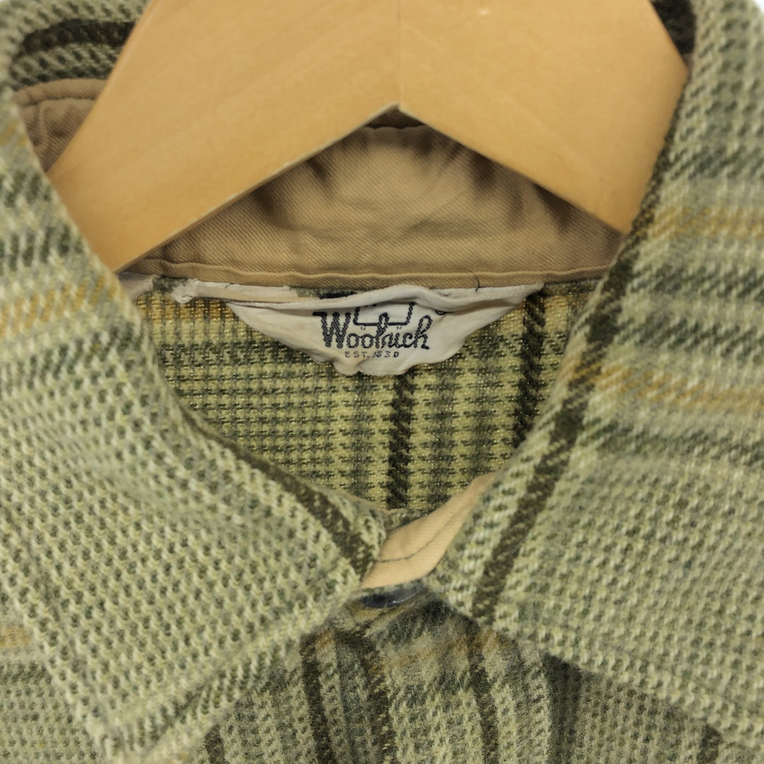 70'S WOOLRICH Check Pattern Wool Box Shirt Men's Size L Vintage /eaa505768