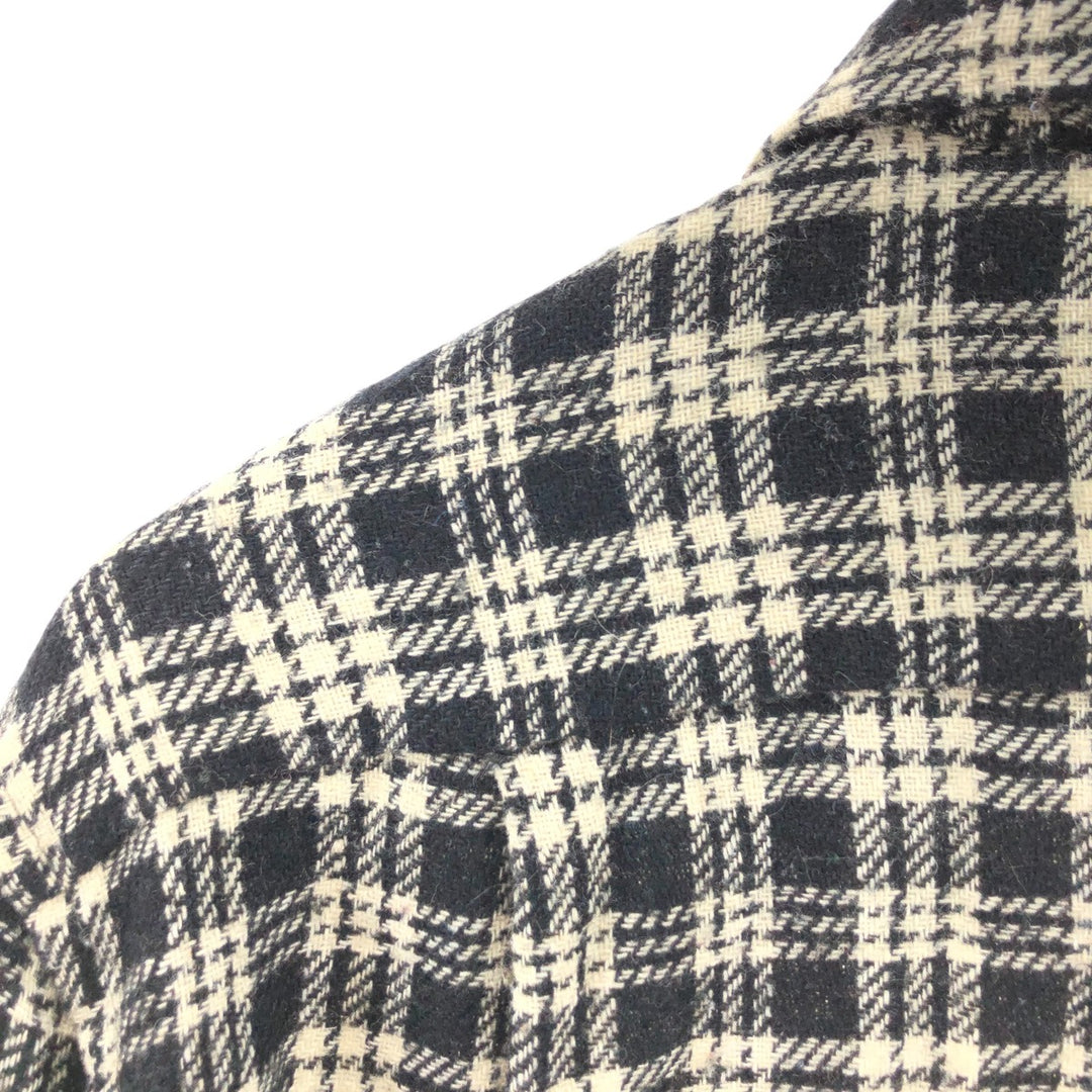 70'S Sears KINGS ROAD The Men's Store Check Pattern Wool Shirt Men's L Size Vintage / eaa505772