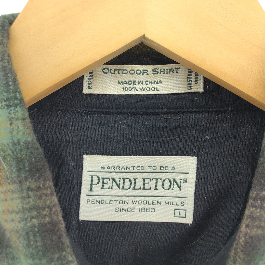 Pendleton Tartan Check Wool Shirt, Men's Size L / eaa505773