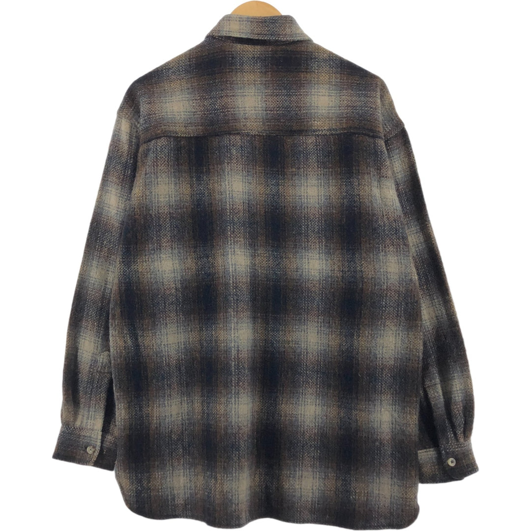 FARGO ombre check wool shirt, men's size S / eaa505776