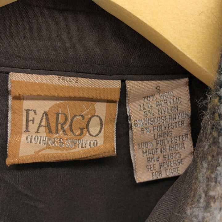 FARGO ombre check wool shirt, men's size S / eaa505776