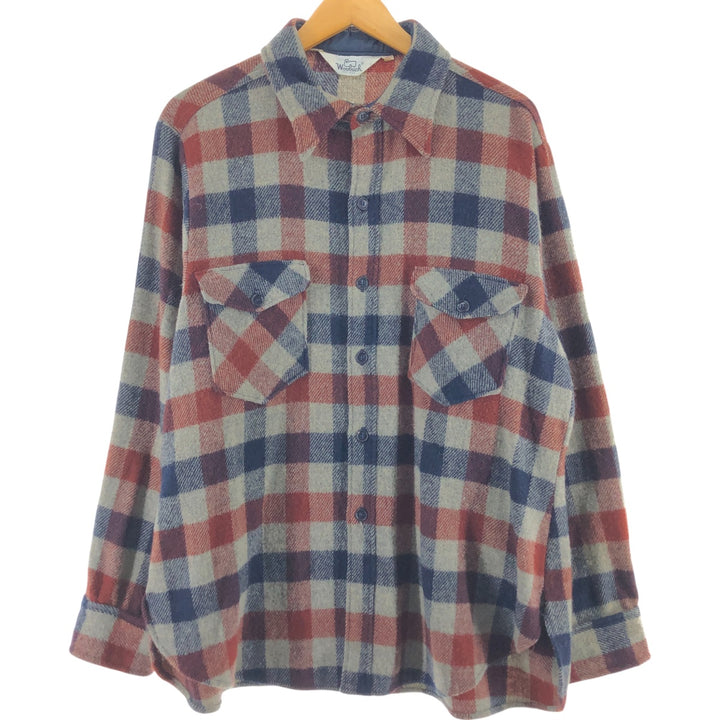 70'S WOOLRICH Check Pattern Wool Shirt Men's XL Vintage /eaa505778