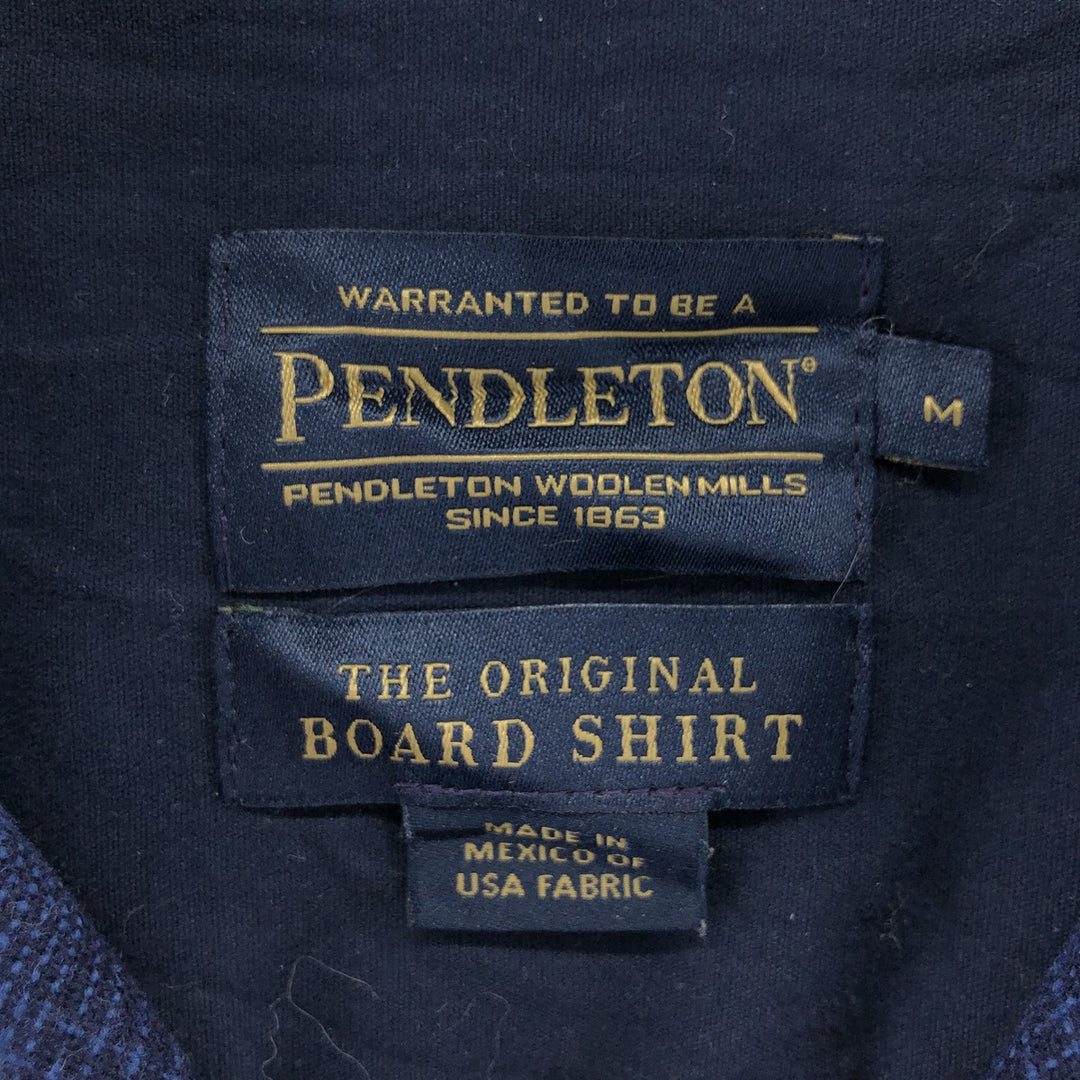 Pendleton Ombre Check Board Shirt, Open Collar, Wool Box Shirt, Men's M Size / eaa505782