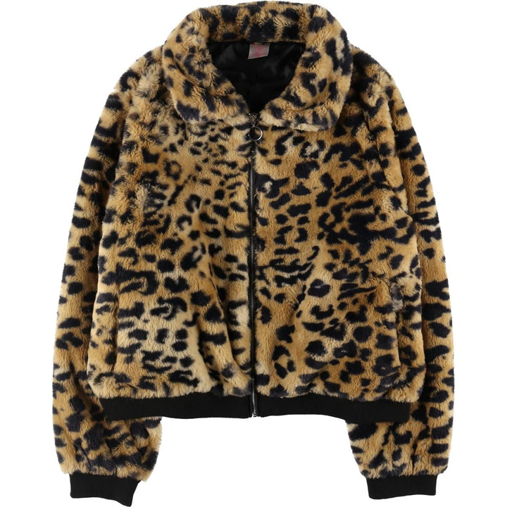 Big Size NOIBOI Leopard Pattern Faux Fur Jacket Women's XXXL equivalent /eaa505806