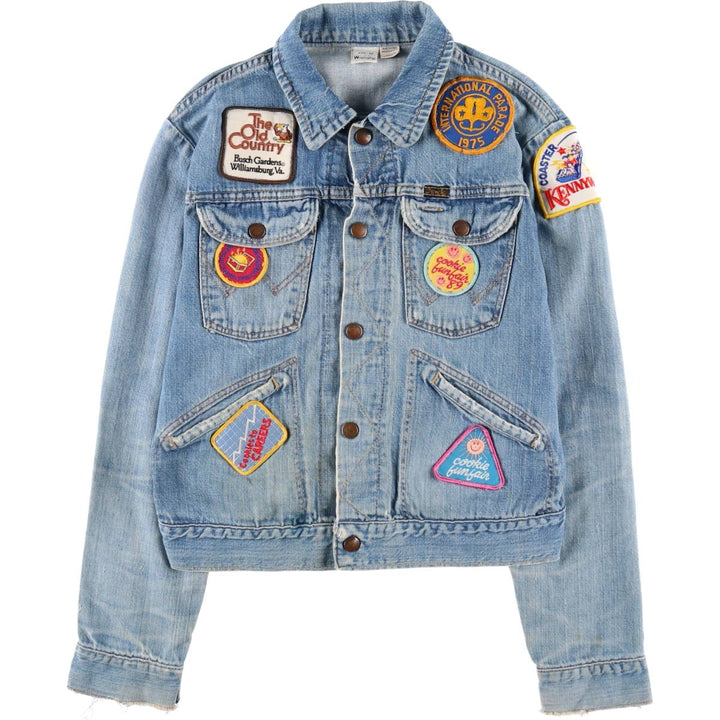 80'S Wrangler patch custom back painted denim jacket G-jacket made in USA women's M size vintage /eaa505808