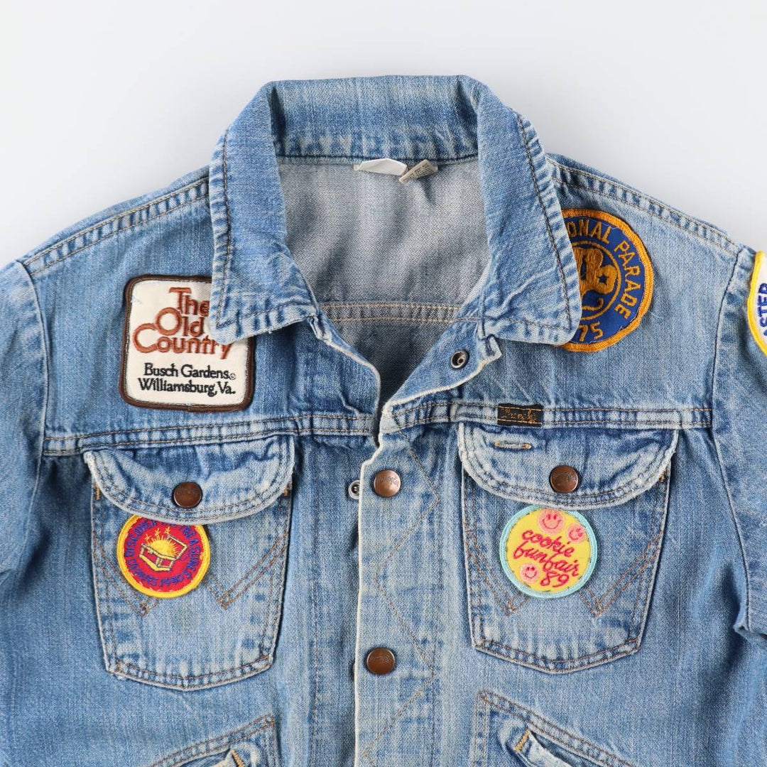 80'S Wrangler patch custom back painted denim jacket G-jacket made in USA women's M size vintage /eaa505808