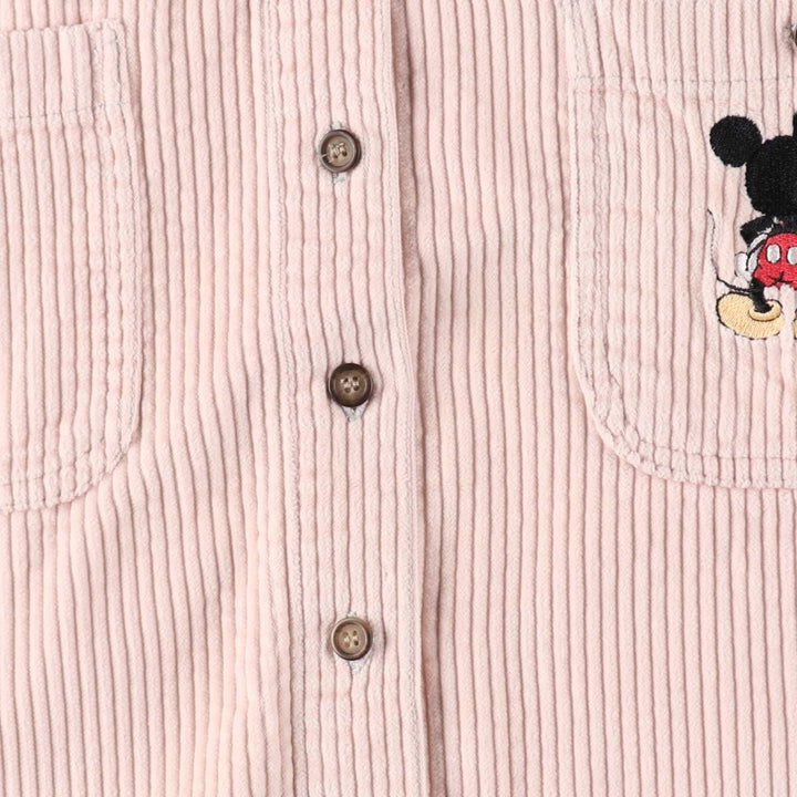 90'S MICKEY UNLIMITED MICKEY MOUSE Mickey Mouse wide ribbed long sleeve corduroy shirt women's size S vintage /eaa505814