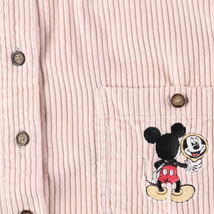 90'S MICKEY UNLIMITED MICKEY MOUSE Mickey Mouse wide ribbed long sleeve corduroy shirt women's size S vintage /eaa505814