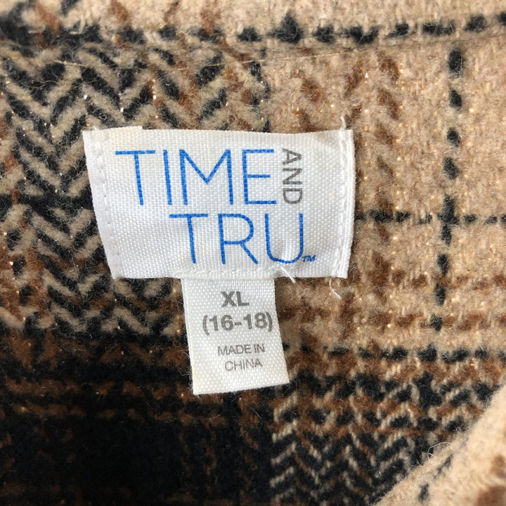 TIME AND TRU Check Pattern Long Sleeve Heavy Flannel Check Shirt Men's XL /eaa505855