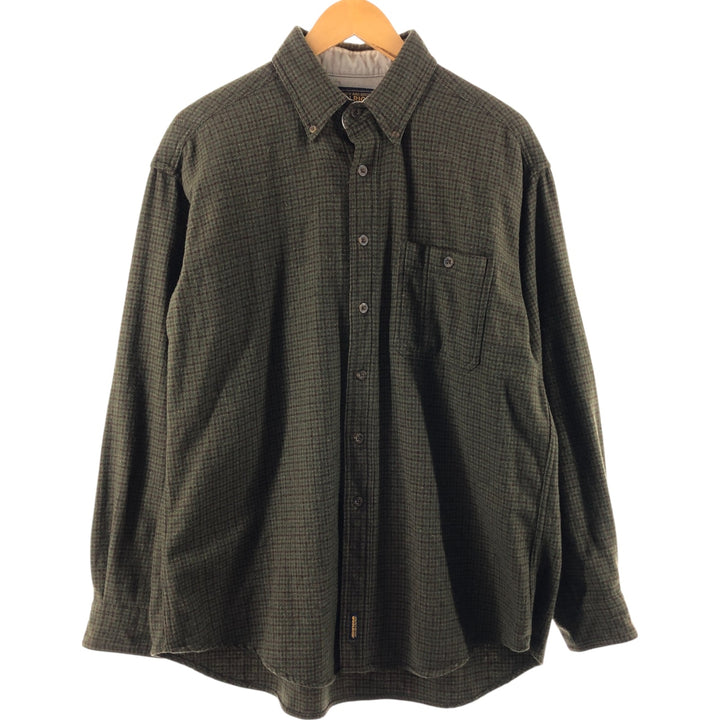 WOOLRICH Check Pattern Wool Button-Down Shirt, Men's Size L / eaa505858