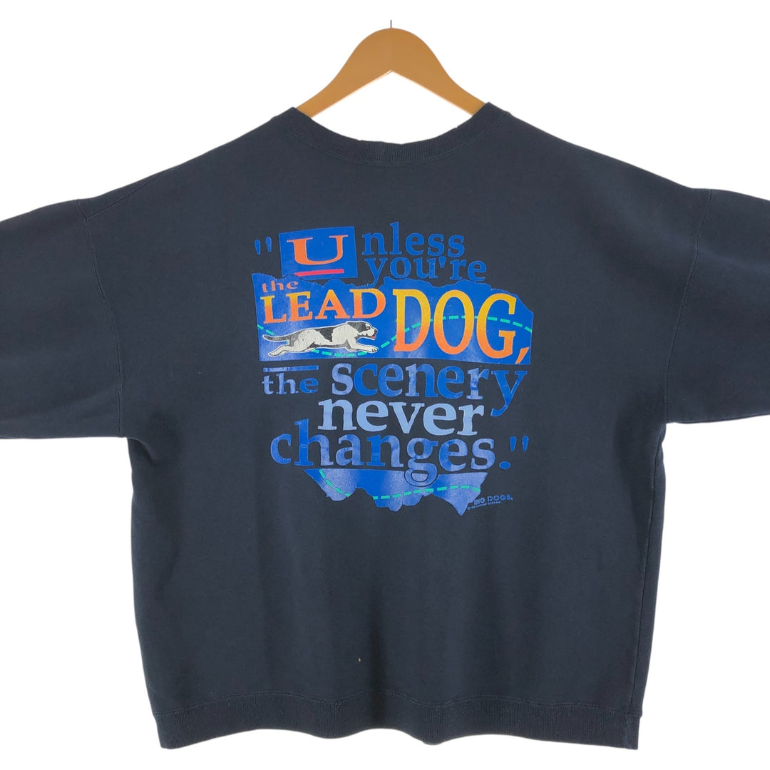 90s~00'S BIG DOGS Printed Sweatshirt Trainer Men's L Size Vintage /eaa505873