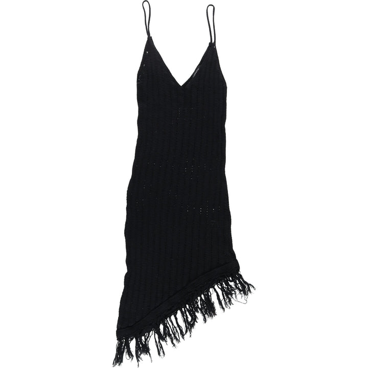 NASTGAL Asymmetrical Knit Camisole Dress with Fringe Made in the UK Women's S /eaa505879