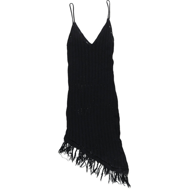 NASTGAL Asymmetrical Knit Camisole Dress with Fringe Made in the UK Women's S /eaa505879