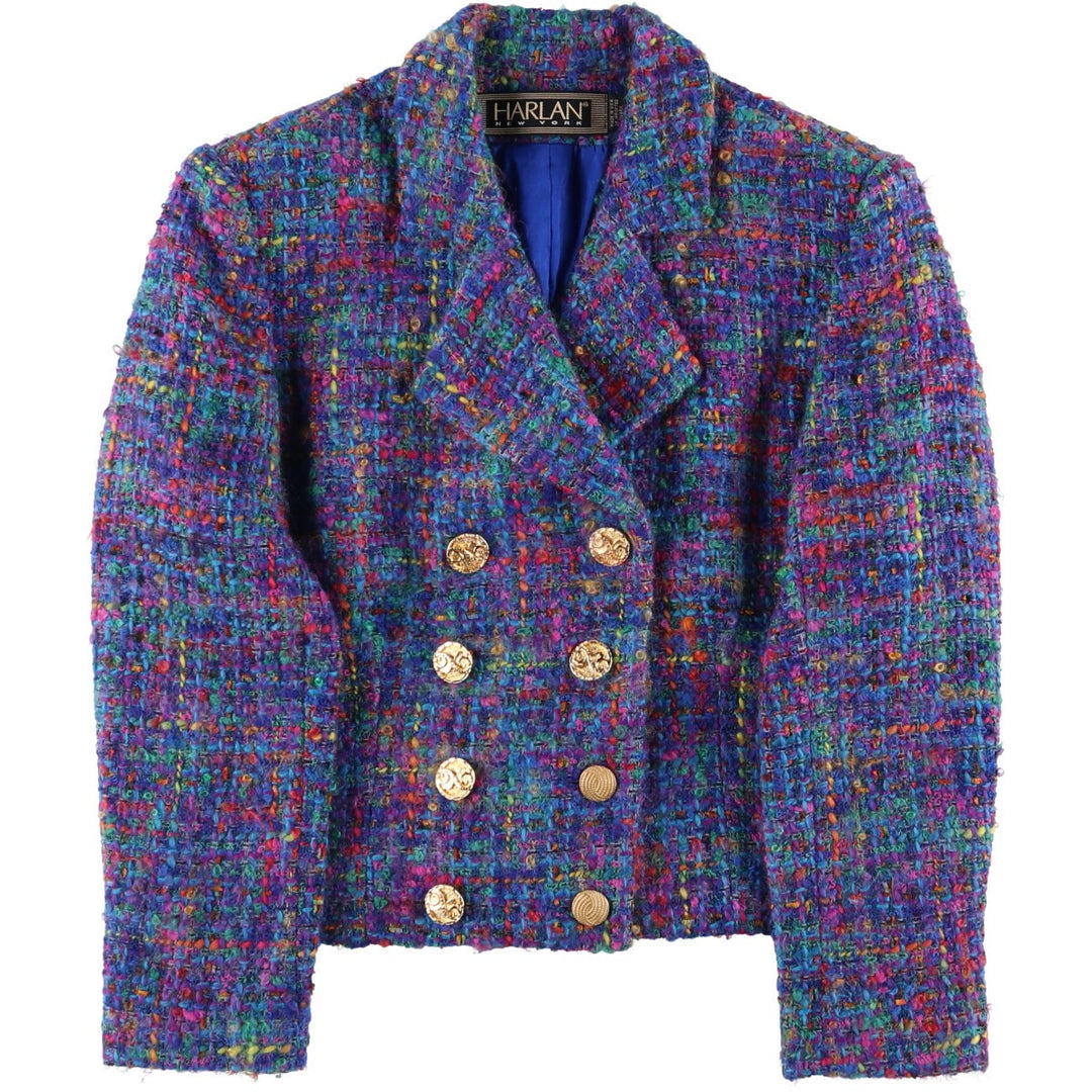 Harlan Double Breasted Tweed Jacket Made in USA Women's M Size / eaa505883