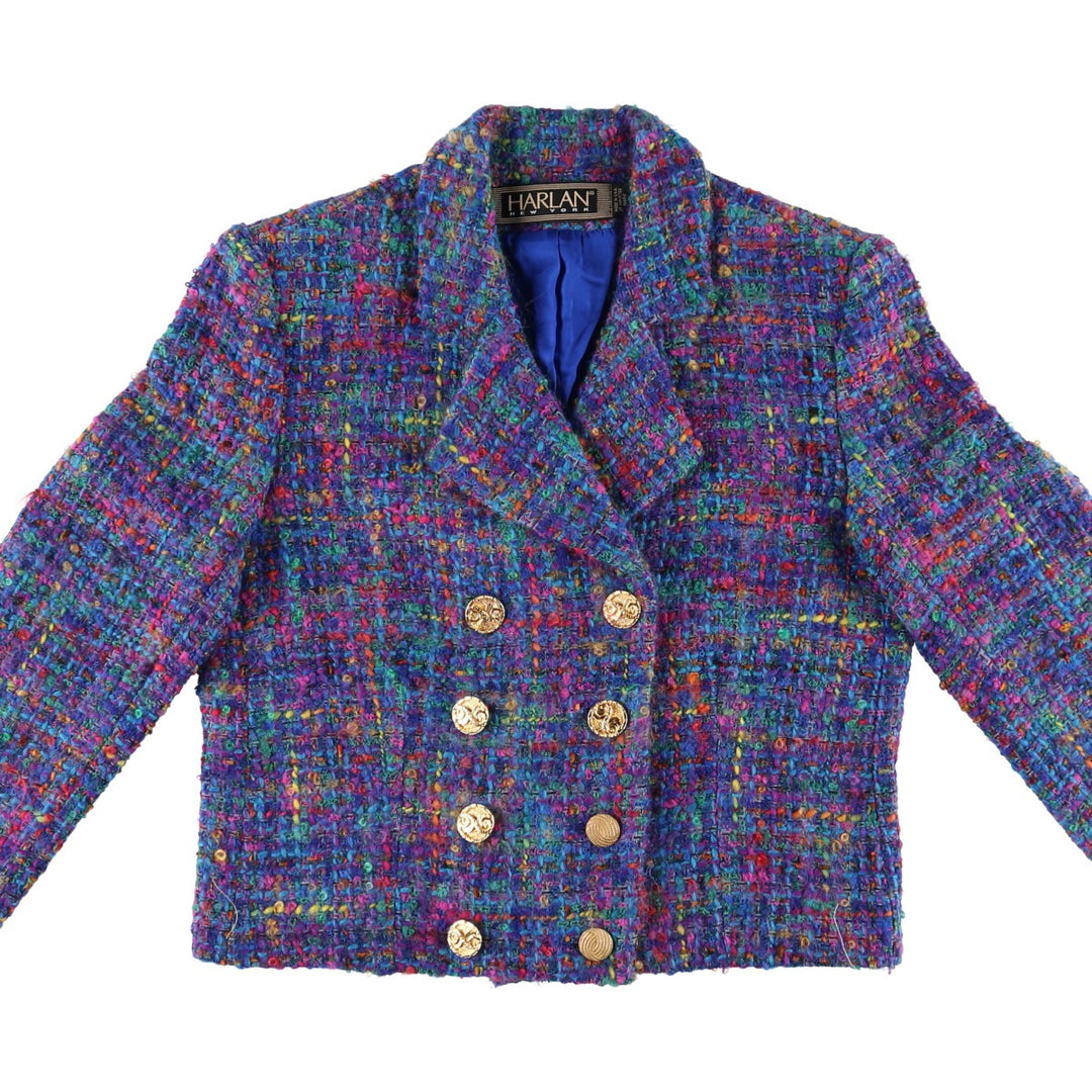 Harlan Double Breasted Tweed Jacket Made in USA Women's M Size / eaa505883