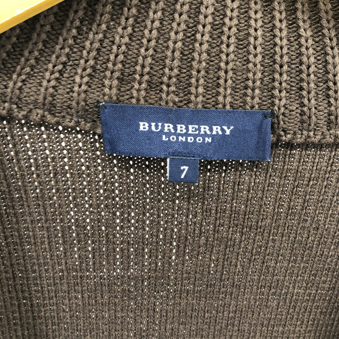 Burberry's LONDON suede-trimmed wool x acrylic knit full-zip sweater, men's size M / eaa505957