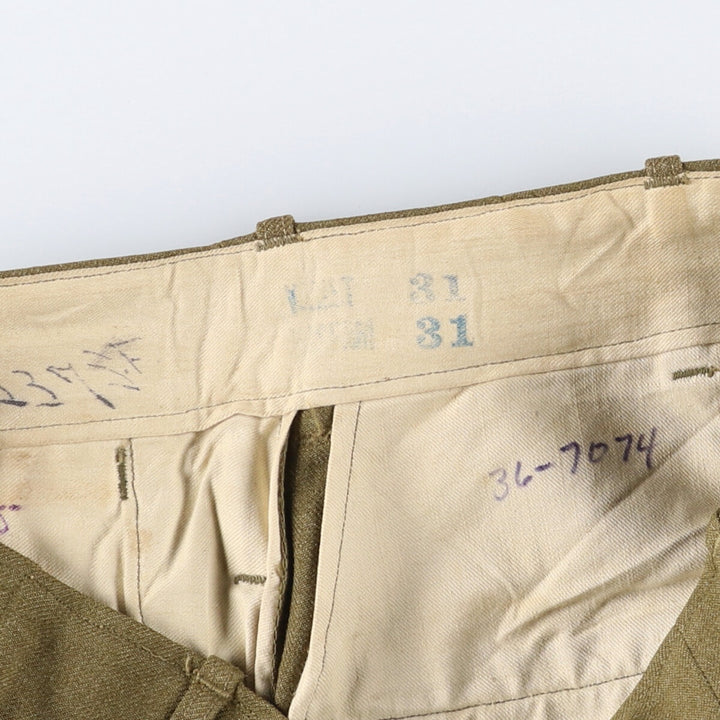 1940'S US military genuine military wool pants trousers made in USA WAIST 31 INSEAM 31 men's w31 equivalent vintage /eaa506039
