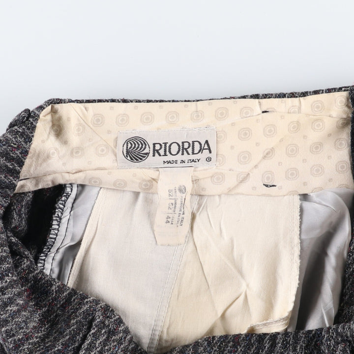 70s~80'S RIORDA Color Nep One-pleat Wool Pants Slacks Made in Italy Men's W34 Vintage /eaa506046