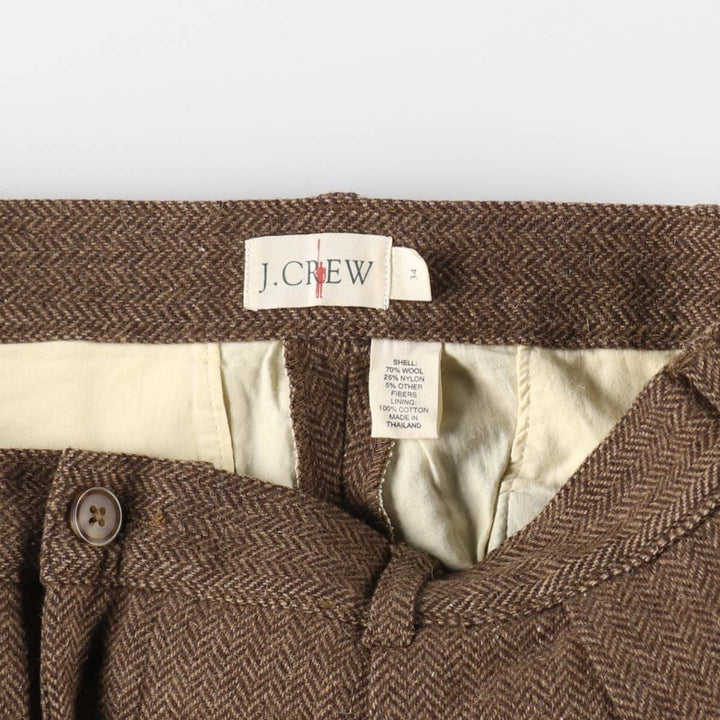 90'S J.Crew Two-pleat Herringbone Wool Pants Slacks Men's W34 Vintage / eaa506056