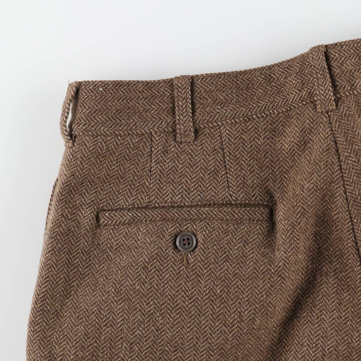 90'S J.Crew Two-pleat Herringbone Wool Pants Slacks Men's W34 Vintage / eaa506056