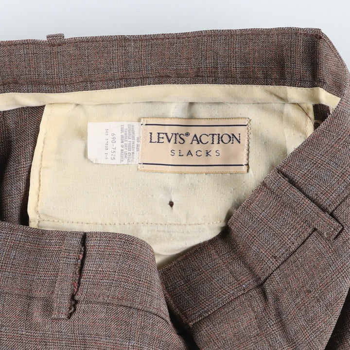 80s~90'S Levi's ACTION SLACKS Check Pattern Men's W33 equivalent Vintage / eaa506061