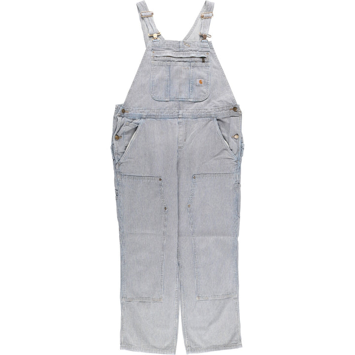 Carhartt Hickory Stripe Double Knee Denim Overalls for Men, W37 equivalent / eaa506082