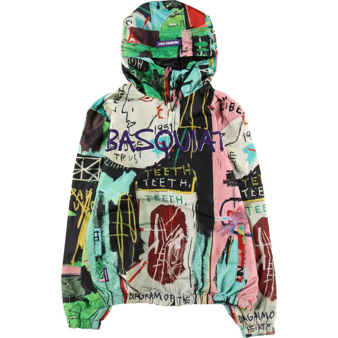 MEMBERS ONLY JEAN-MICHEL BASQUIAT Basquiat all-over print hooded windbreaker Men's XL size /eaa506165