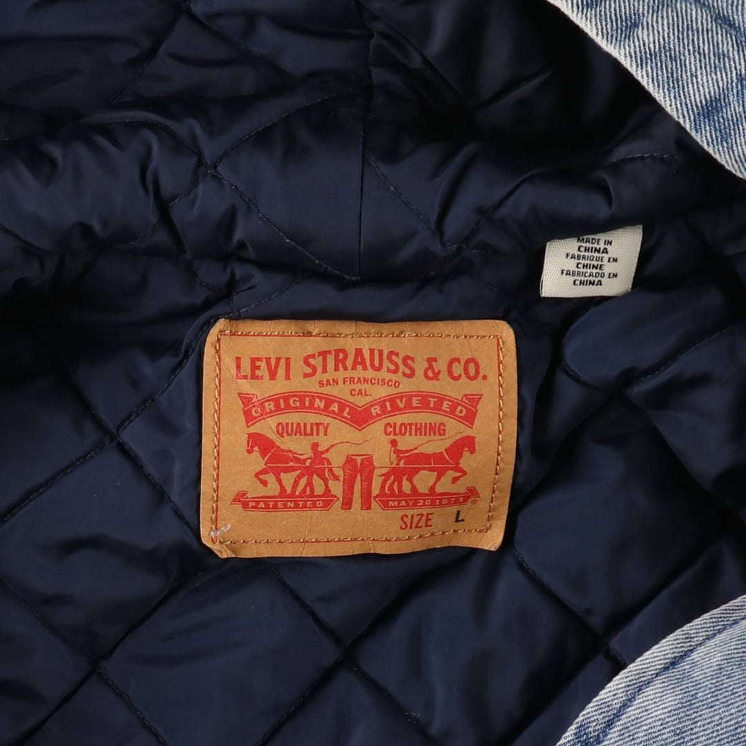 Levi's Padded Denim Parka, Men's Size L unclear blue type Vintage Second Hand