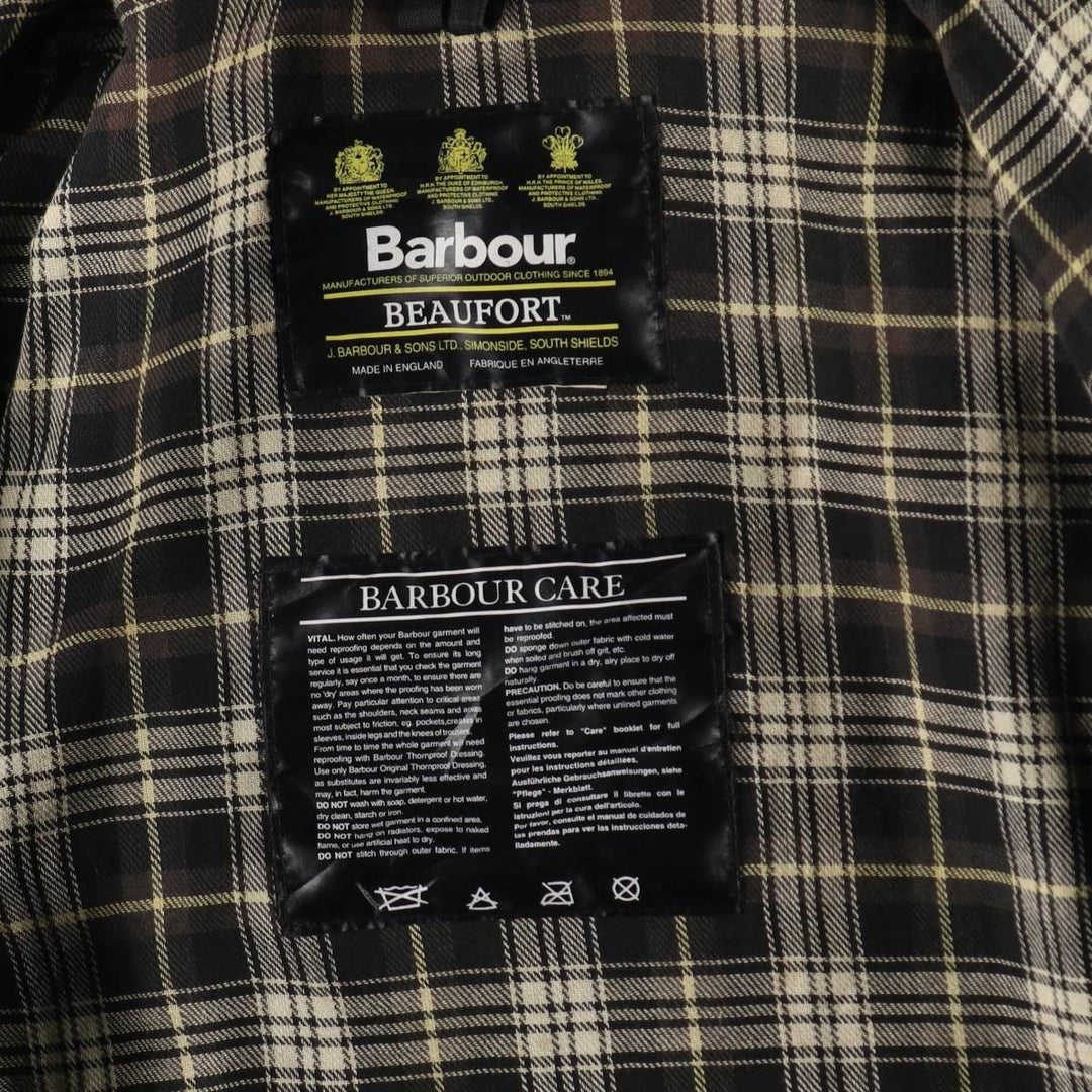 80s-90'S Barbour BEAUFORT Beaufort Old 3 Warrant Oiled Hunting Jacket Made in England Men's L size /eaa506201