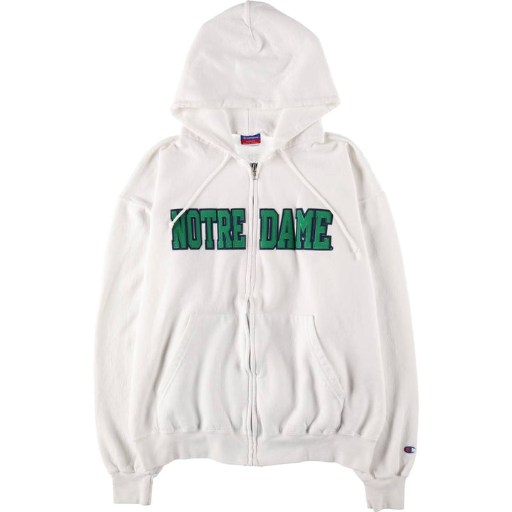 Champion Authentic Athletic Apparel Notre Dame University College Sweat Full Zip Hoodie Men's L size / eaa506237