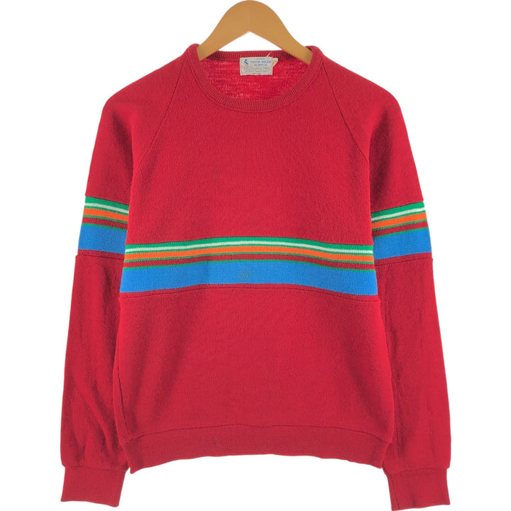 Vintage 70s-80'S acrylic knit sweater, size M, men's Oron Acrylic red type Vintage Second Hand