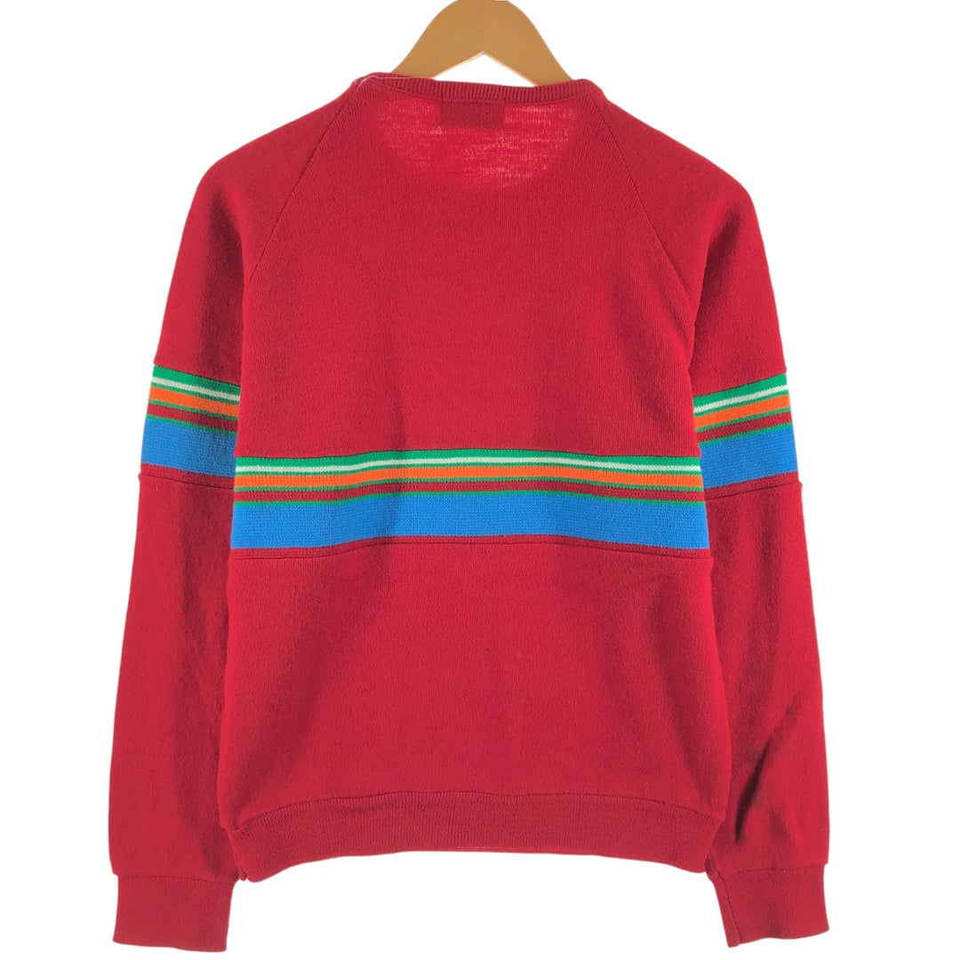 Vintage 70s-80'S acrylic knit sweater, size M, men's Oron Acrylic red type Vintage Second Hand