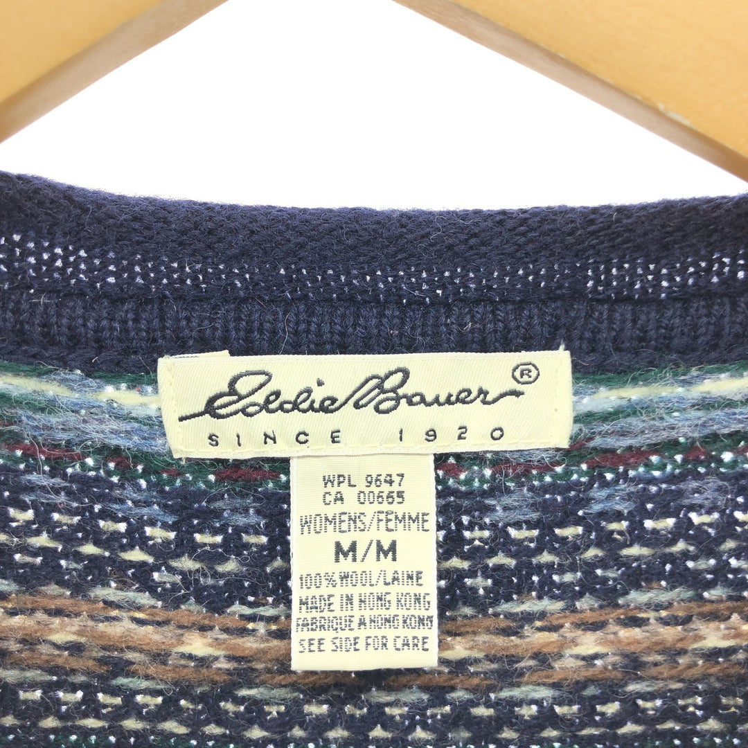 Eddie Bauer Fair Isle Pattern Roll Neck Wool Knit Sweater Women's M Size / eaa506344